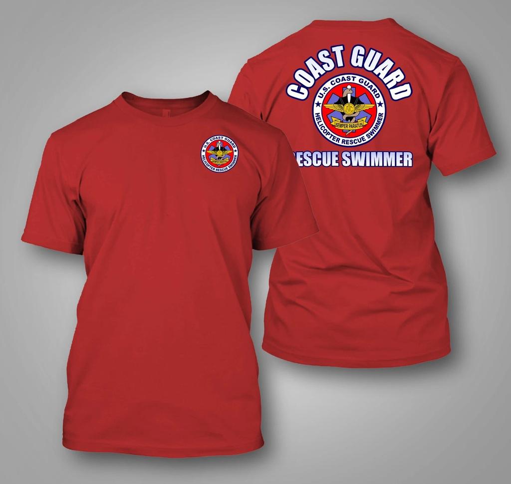 US Coast Guard Rescue Swimmer Custom Unisexs Back and Front TShirt Tee