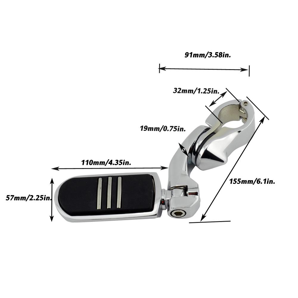 32mm 1-1/4" Motocyklové kolíky proti nárazu na dálnici Krátké stupačky Svorky Držáky krytu motoru pro Harley Softail Touring Dyna