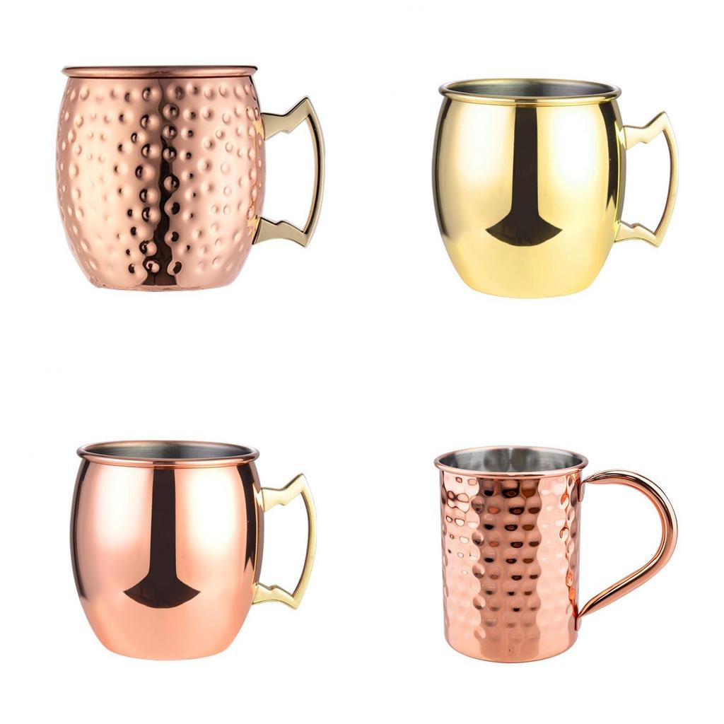 Brass Moscow Mule Mug Stainless Steel Elegant Beer Cup With Colorchanging Finish For Bar Use