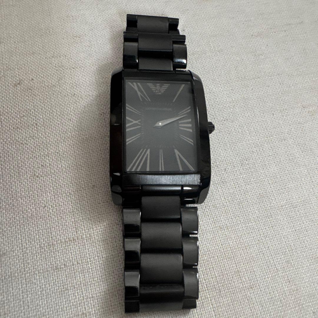 Used Emporio Armani black watch quartz