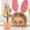 Easter Artificial Egg Planter With Cartoon Easter Egg Prints – Easter Table Decoration
