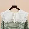 Korean Style Shirt Detachable Doll Fake Collar for Women Shoulder Wrap Hollow Out Floral Lace Ruffled Trim False Collar