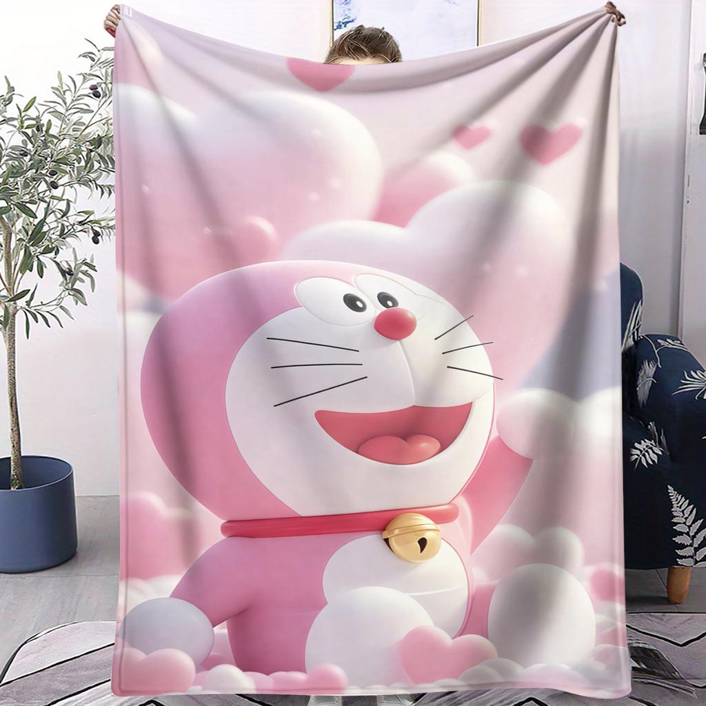 Doraemon Holds Jar Filled With Stars Print Blanket For Office Travel Comfort Leisure Camp Multifunctional Universal Blanket Gife