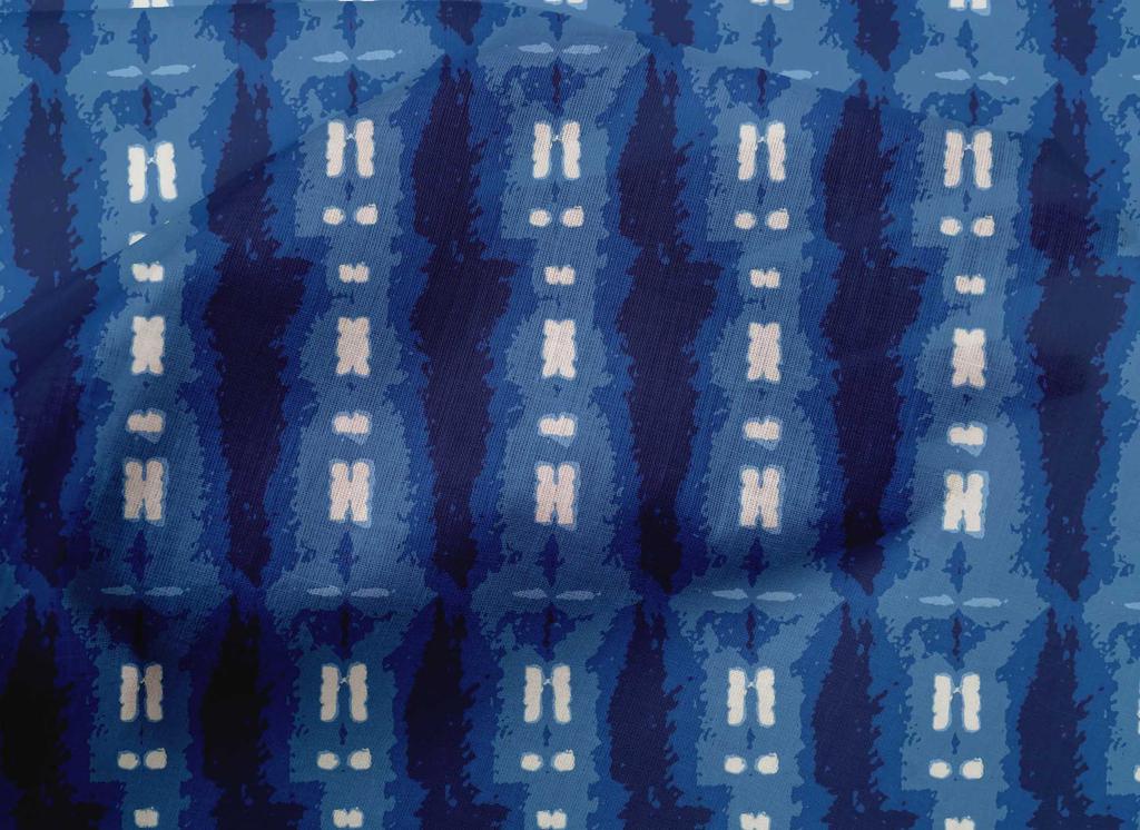 oneOone Cotton Poplin Navy Blue Fabric Stripe Shibori Sewing Material Print Fabric By The Yard 42 Inch