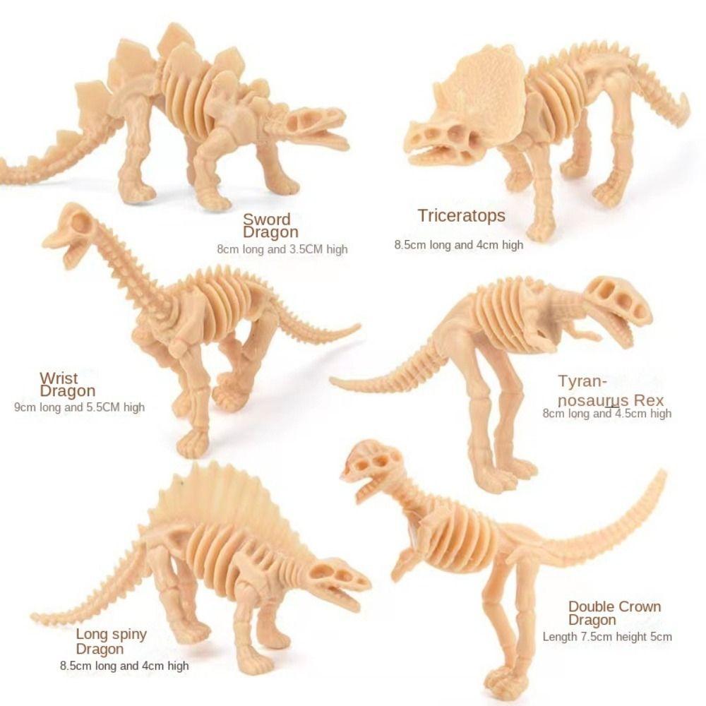 

6pcs Action Figures Dinosaur Skeleton PVC Simulation Dinosaur Model Set Children Gifts 2