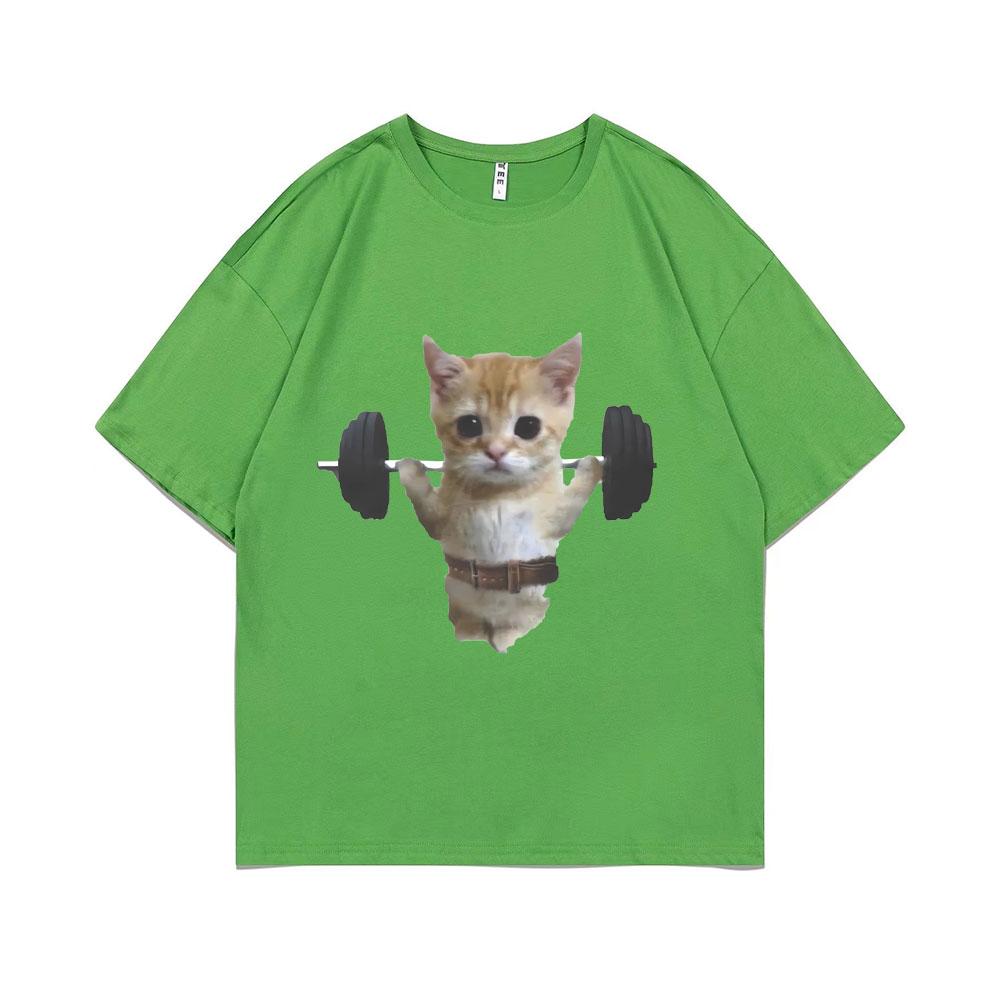 

Funny Gym Sam Sulek Cat Graphic Print T-shirts Men Women Cute Fitness Pump Cover Tshirt Male Oversized Meme T Shirt Short Sleeve 4XL