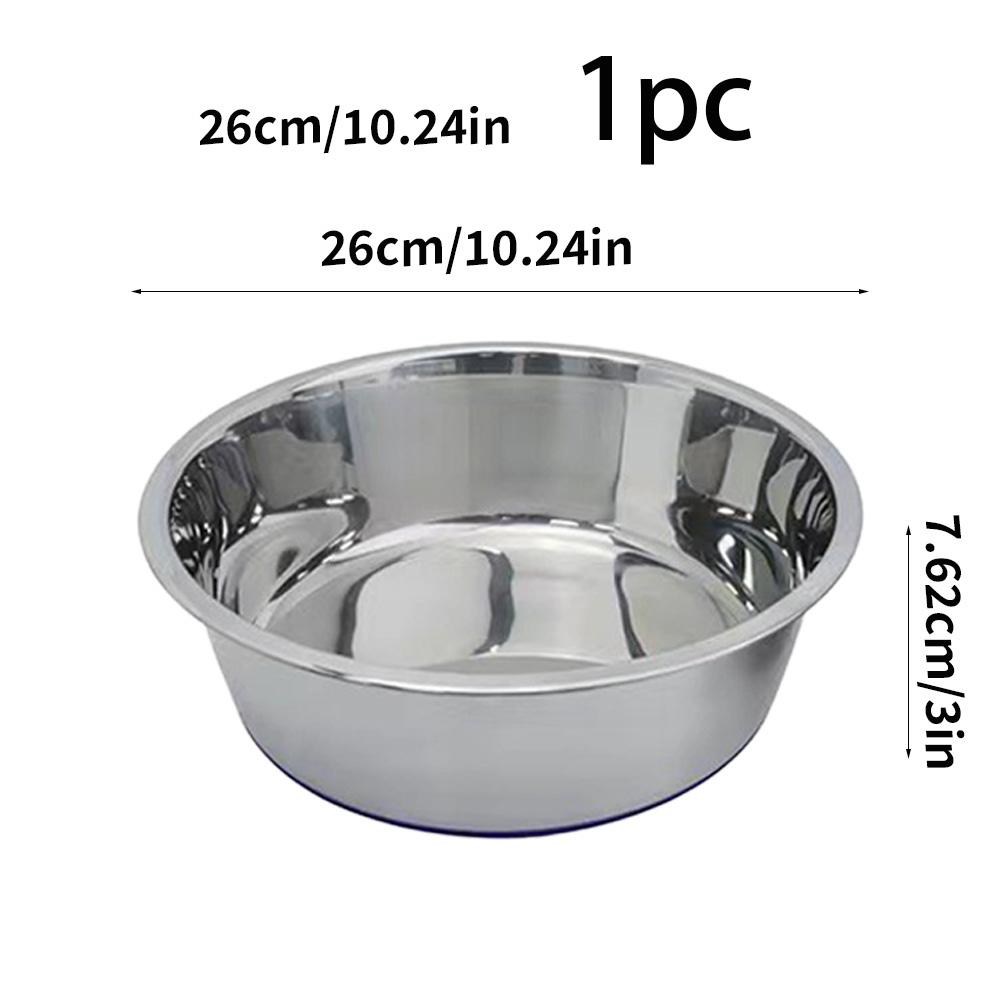 Tigela de aço inoxidável para cães, disponível em três tamanhos, com base de silicone antiderrapante, adequada para cães pequenos, médios e grandes