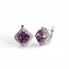 Elegant 925 Sterling Silver Clasp Earrings Created Square 8.0mm Color Change Alexander Nano Fine Jewelry for Women’s Birthday Gifts
