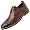Derby men's leather shoes Gentleman minimalist British style Dress up party Plus Size Adult work and office shoes Black classic