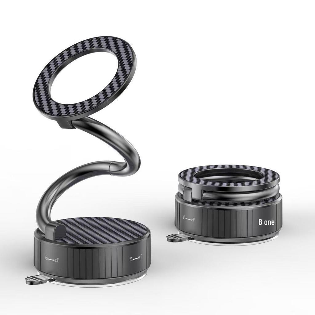 Magnetic Suction Cup Rotating Phone Holder with Silicone Grip for Car