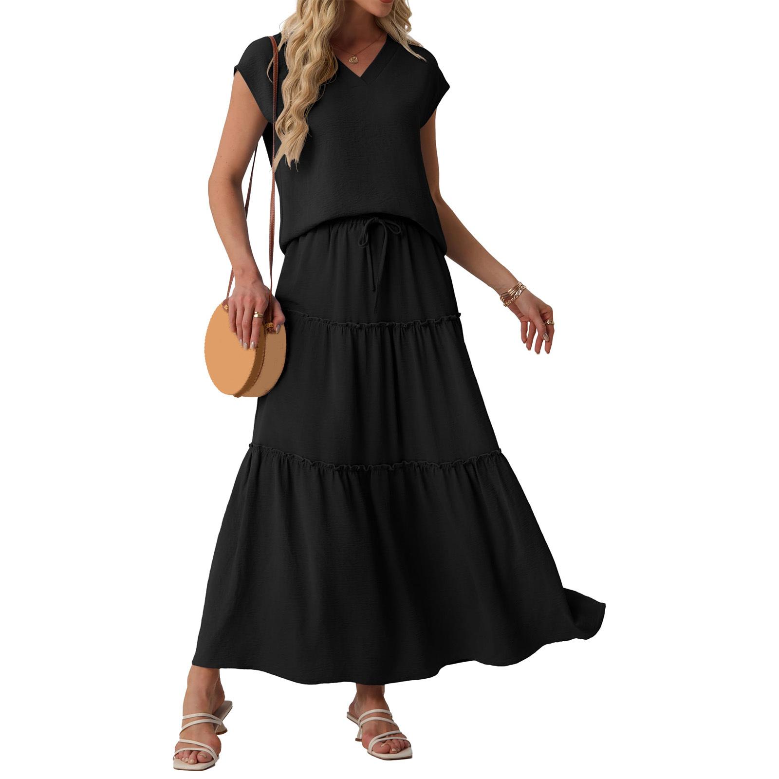 2026 European beautiful women s sports and leisure skirt set spring and summer Amazon European and American women s clothing new holiday dress S