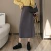 Umbrella A-Line Women's Autumn Winter Knitted Midi Half Skirt Slim-Fit High Waist Wool Skirt