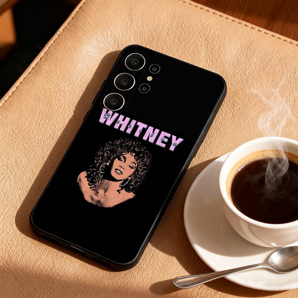 

W-Whitney Singer H-Houston Phone Case For Samsung S25,24,23,22,30,21,10,9,Ultra,Plus,Lite,FE Soft Black Case Samsung S25ULTRA