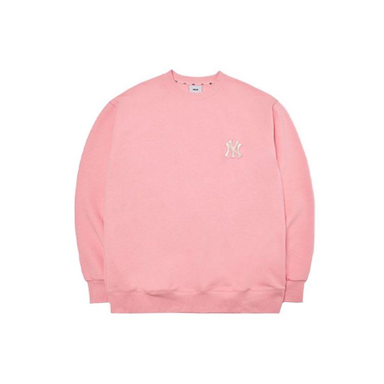 MLB Base Logo Sweatshirts Unisex Pink Crew Neck Moderate Regular 3AMTC0114-50PKS