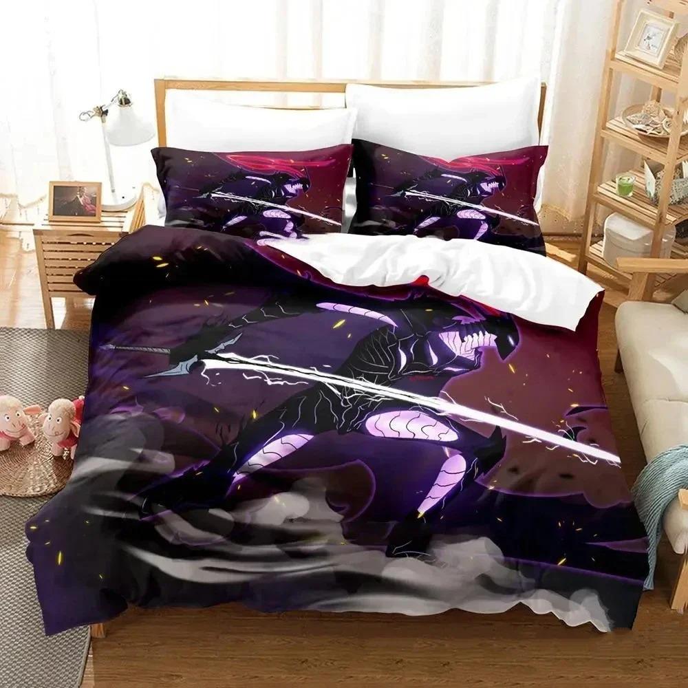 3D Print Fashion Anime SSolo Leveling Bedding Set Boys Girls Twin Queen King Size Duvet Cover Pillowcase Bed Boys Adult Bedroom
