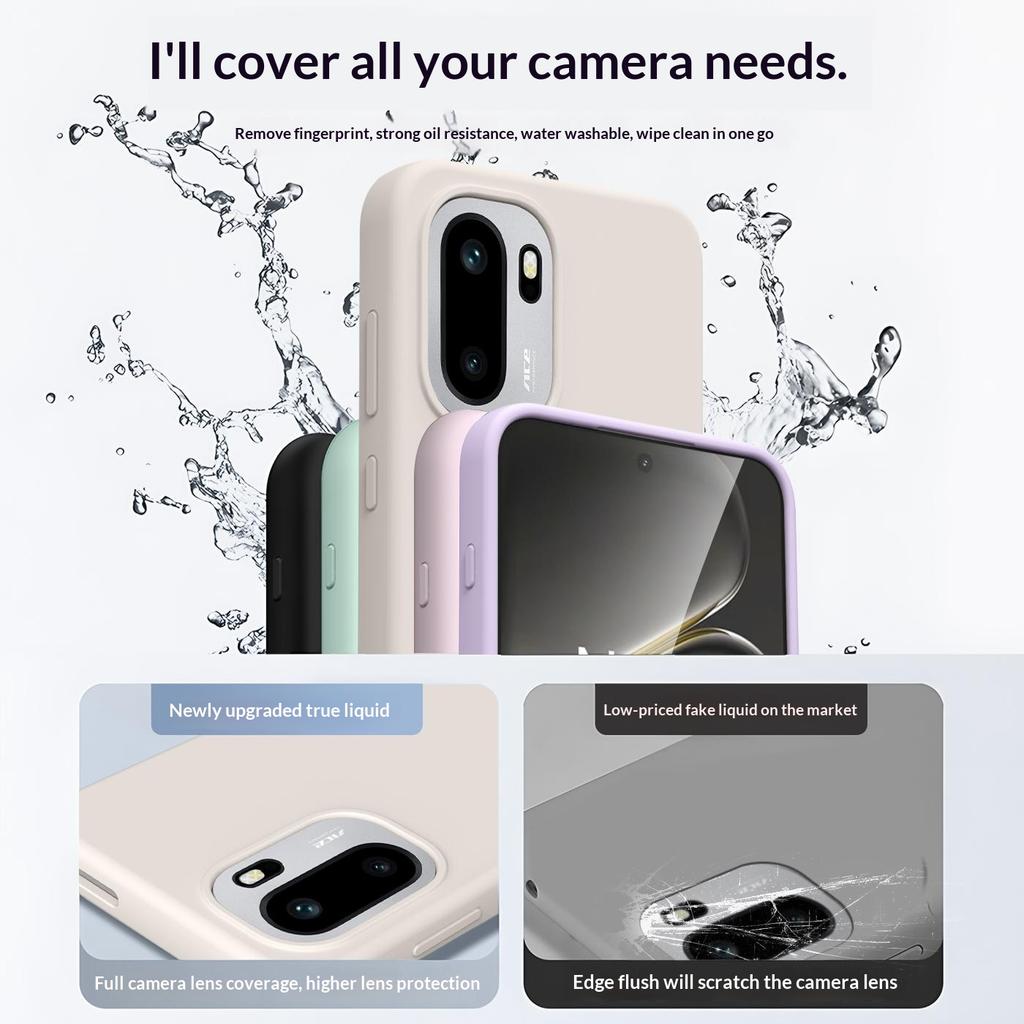 For OnePlus 15R 5G/Ace 6T 5G/Ace 6 5G Case Skin-Friendly Liquid Silicone + PC Phone Cover