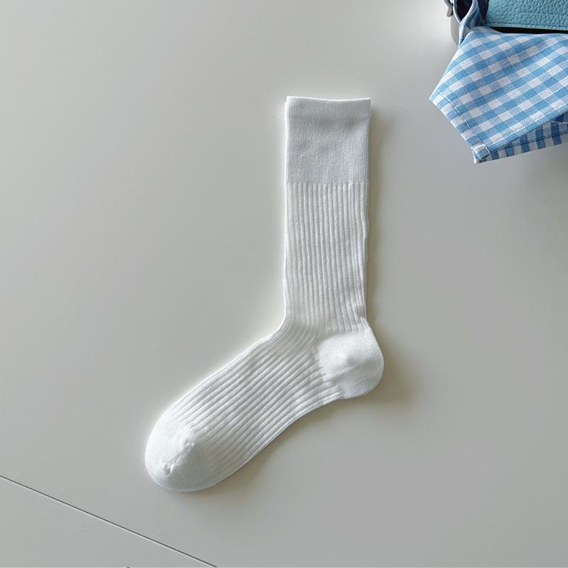 

Sweet Japanese socks women s spring summer thin vertical striped stacking socks cotton jk wind stockings One size fits all белый
