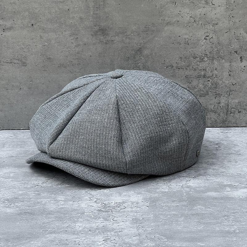 

Big Size Autumn Winter Newsboy Caps Men Breathable English Male Beret Women Cap Octagonal Hats 62CM L 59-61CM сірий
