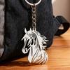 Keychain Hollow Horse Head Charm Key Chain Decorative Good Luck Key Holder Backpacks Handbags Car Key Accessories