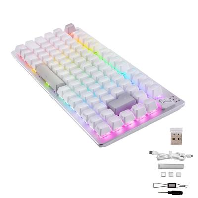 Elecom Tastatură de gaming V custom VK520, fără fir Bluetooth, cu fir, detașabilă, mecanică, dimensiune albă, 2,4 GHz, 75%, TK-VK520LWH