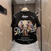 New Short-sleeved Men's Painted Trendy Elephant Print Casual Fashion Versatile T-shirt