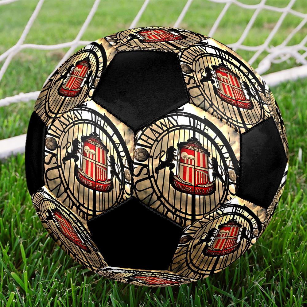 Sunderland Indoor Soccer Ball Colorful Machine Stitched PVC Size 5 Team Training Competition Ready Durable High-Bounce Cool Sports Gift