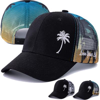 Nuovo berretto da baseball unisex regolabile con motivo a cocco, cappello da camionista estivo da esterno, berretto da streetwear per uomo e donna