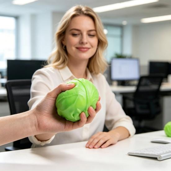 Stress Relief Simulation Cabbage Toy Anti-Anxiety Green Cabbage Squeeze Toy Stretchy Vegetable Fidget Sensory Toy Office Worker Gift