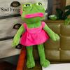 Stuffed Animal Magic Expression Sad Frog Plush Toy 45cm Soft Pillow Pepe The Sad Frog Plush Doll Girls Boys Birthday GIfts Toys
