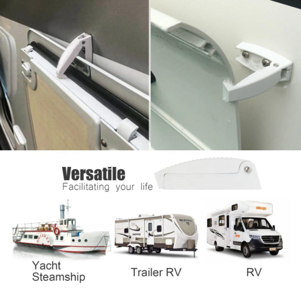 Plastic RV Door Catch White Compartment Lock Clips Baggage Door Clip  Camper Trailer