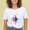 Unisex Ballet Dancer Printing Watercolor Ladies Flower 90s Fashion Short Sleeve Clothes Tshirt Female Tee Top Graphic Tshirt