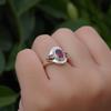 Statement Garnet Ring, 925 Sterling Silver, Christmas Gift