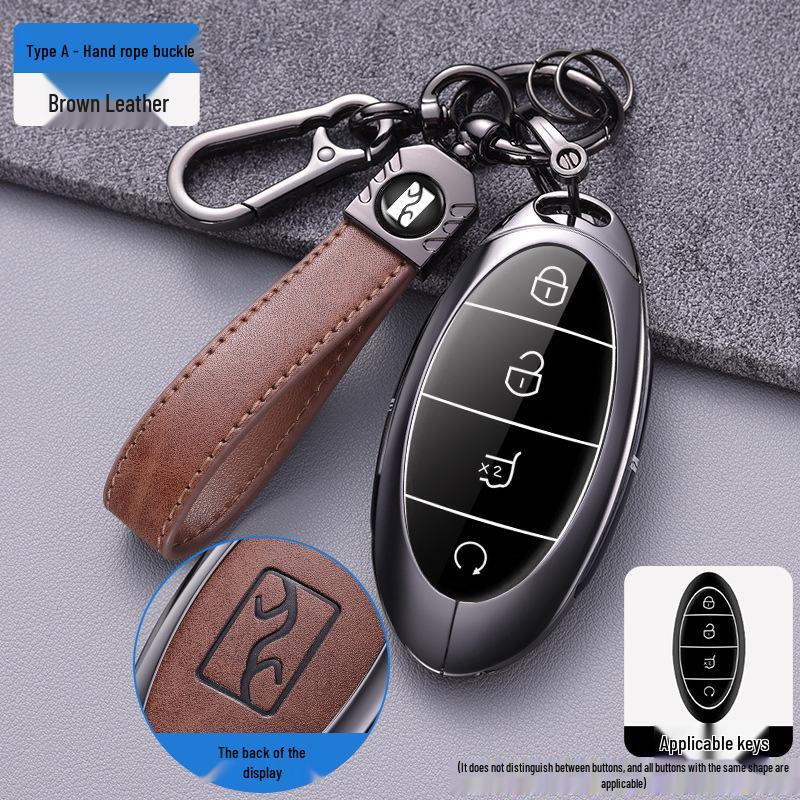 Yangwang U8/U9 Premium Leather Key Cover (2023-2024) - Full Coverage Protective Shell with Buckle
