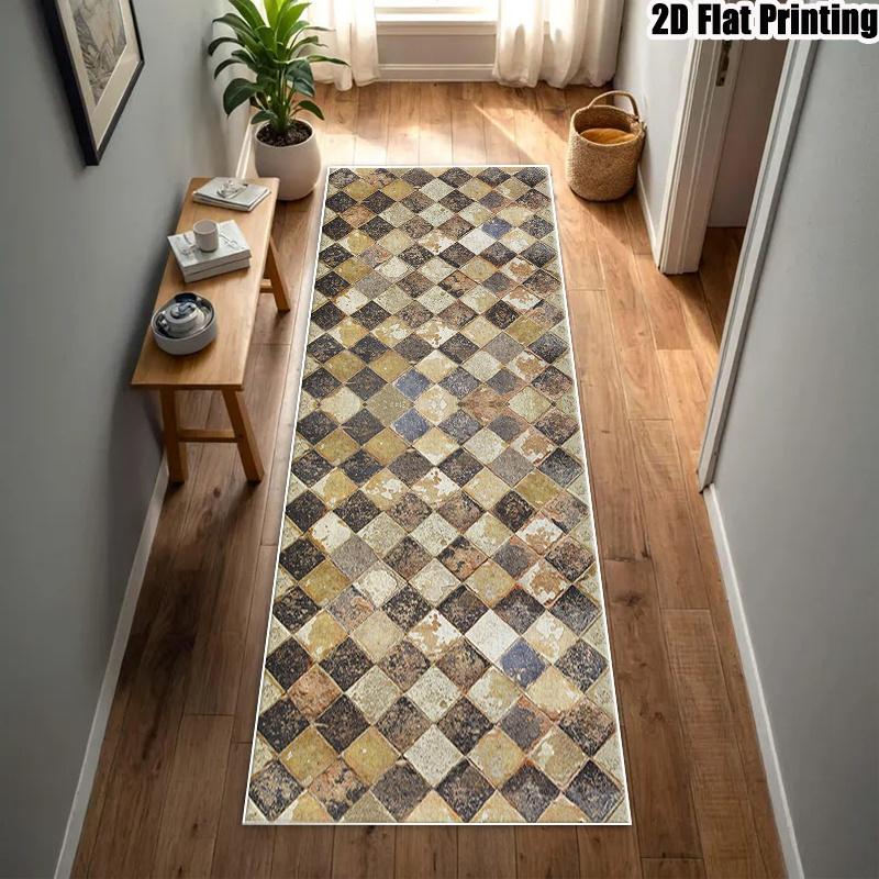 Colorful Mandala Geometric Bohemian Runner Rug for Entryway Vibrant Pattern Carpet Floor Mat Style