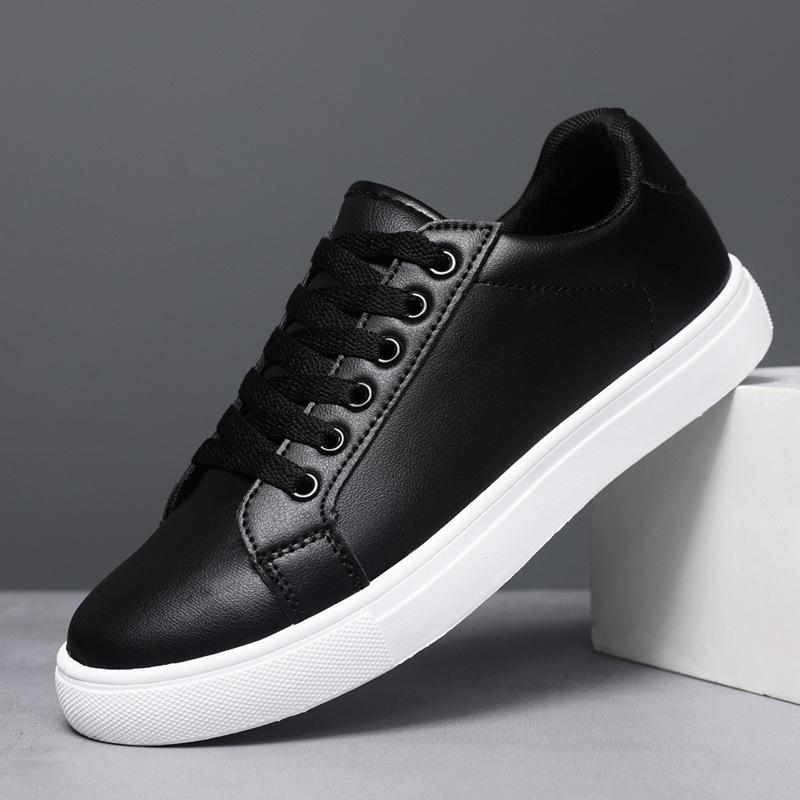 Spring Casual Shoes White Sneakers Leather Sneakers for Men Walking Shoes Slip On Leisure Sneaker Outdoor White Skateboard Shoes