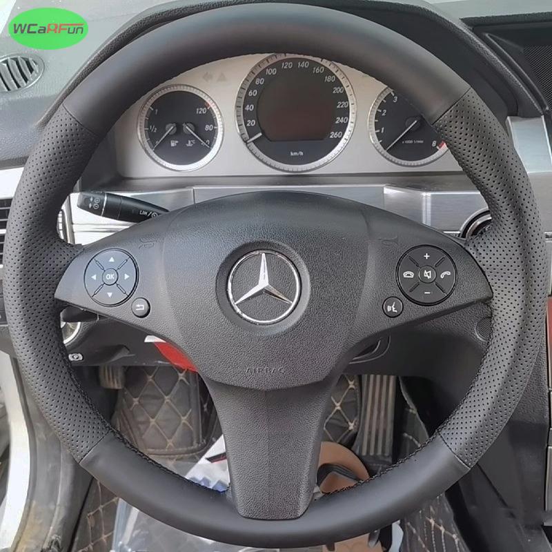 Black Artificial Leather Car Steering Wheel
