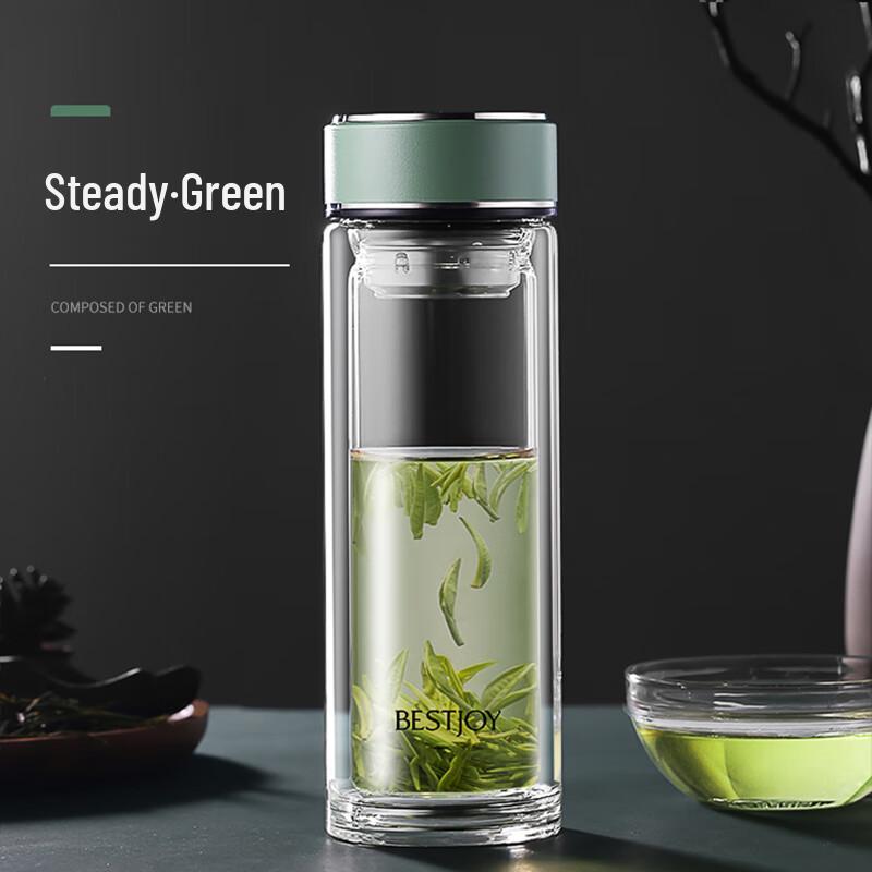 FUGUANG Shixi Qingyu Double-Layer Glass Cup