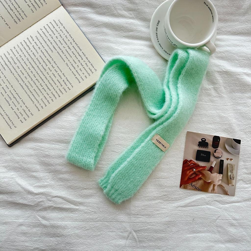Solid Color Knitted Scarf Scarf Women's Decorative Versatile Knitted Scarf