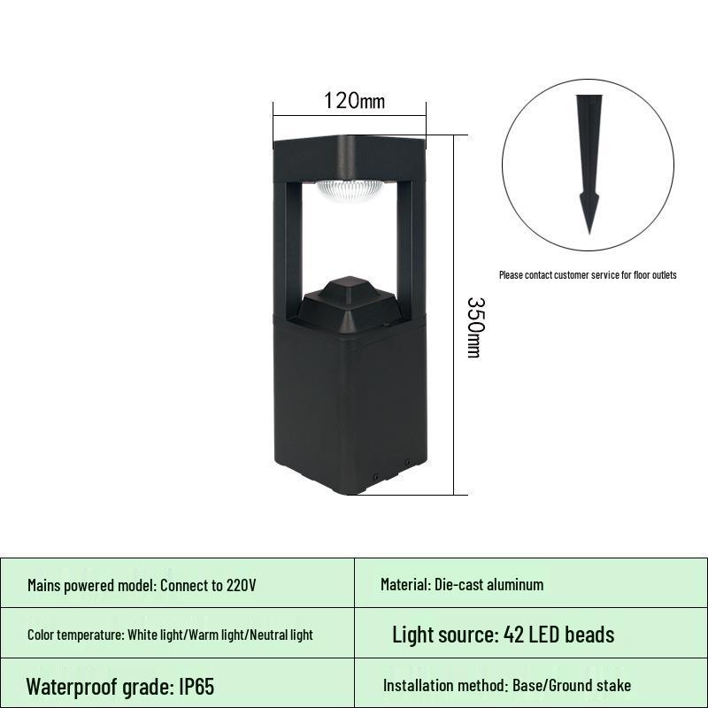 Waterproof LED Solar Lawn Light - Outdoor Aluminum Garden and Courtyard Stake Light