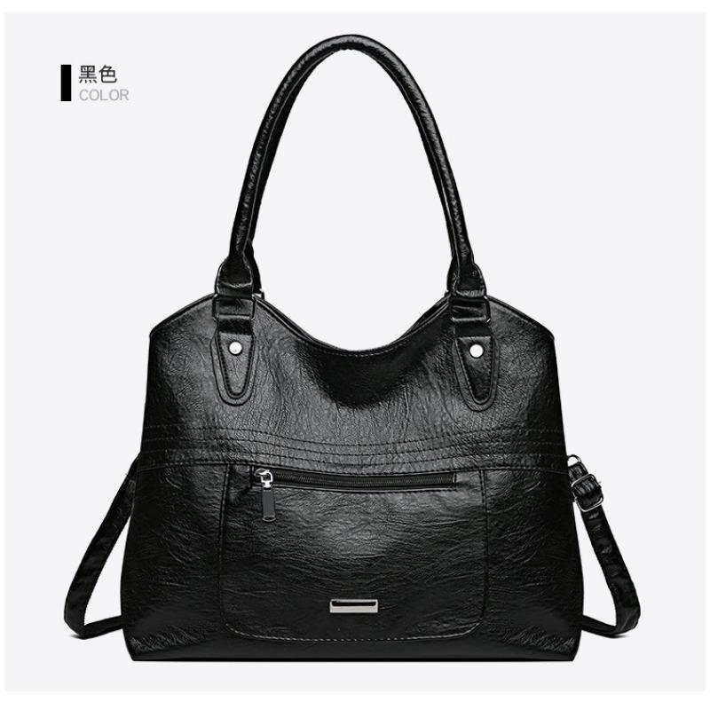 Vienos peties moteriška nauja didelės talpos minkštos odos kasdienė rankinė, madinga kurjerio rankinė