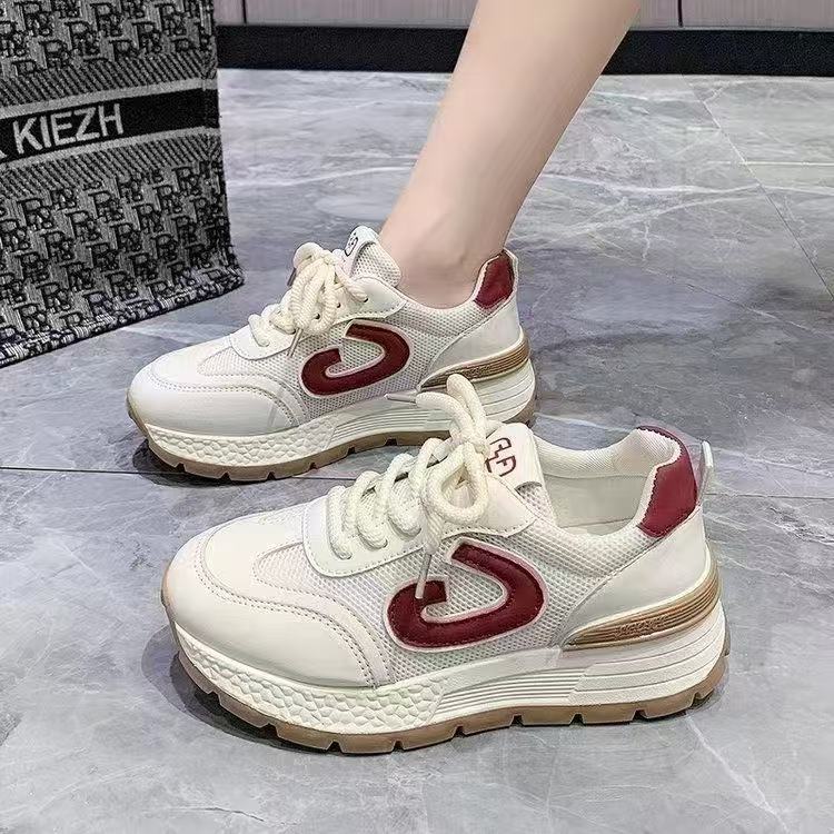 2025 spring sports shoes popular casual little white shoes platform dad Forrest Gump shoes women show feet new versatile and lightweight