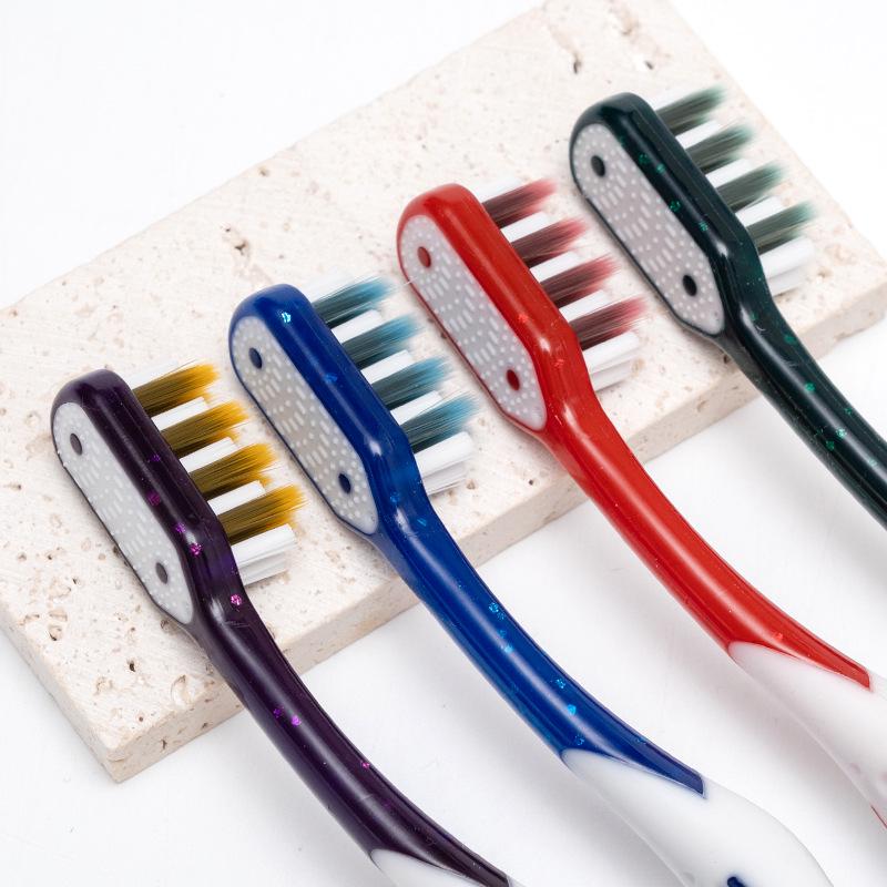 Three Smiles Soft & Hard Bristle Adult Toothbrush with Large Head and Gum Protection