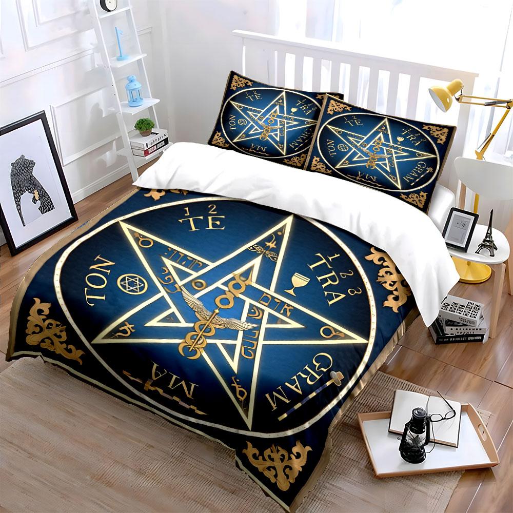 Occult Decorative Art Trio Set Soft Comfortable Duvet Cover Bedding Set Included 1*Duvet Cover & 2*Pillowcases, Gift