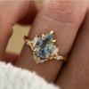1Pc Fashionable, Simple and Atmospheric Sea Blue Synthetic Zircon