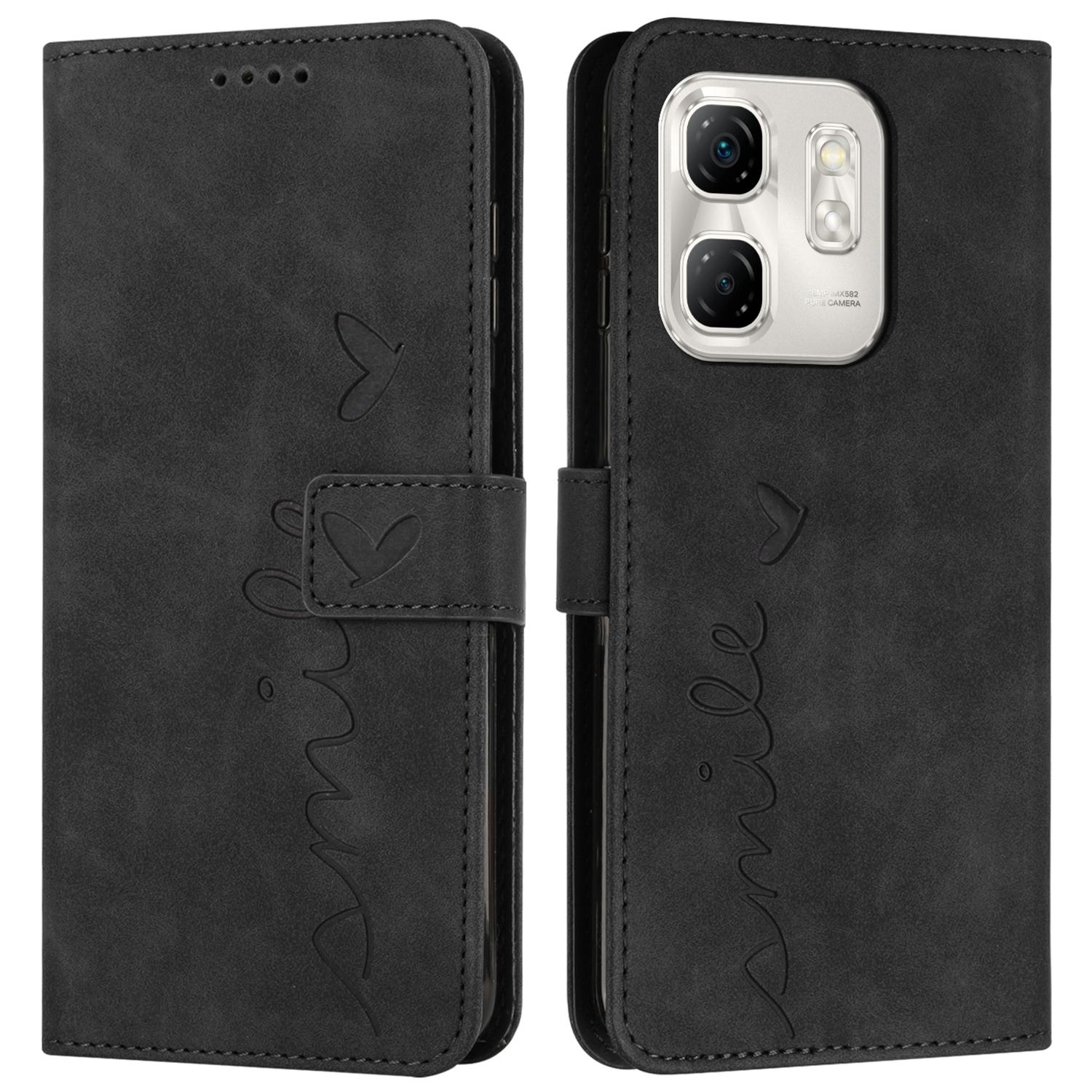 

For Infinix Hot 50i 4G/Smart 9 4G Case Viewing Stand PU Leather Phone Cover Imprinted Pattern A