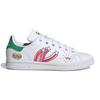 Adidas Stan Smith J Girls Rule - Weiße Kinder-Sneakers Cloud-White Vivid-Green FX5976