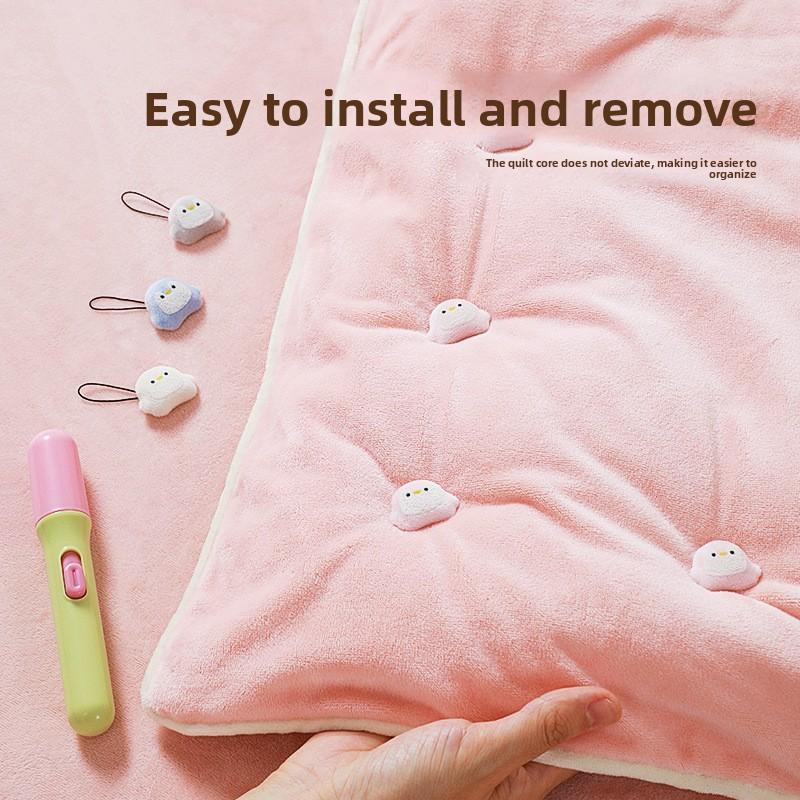 Needle-free Quilt Holder with Fleece Buckles, Quilt Cover and Quilt Cover, Cotton Quilt, Wrinkle-free Bed Sheet Holder