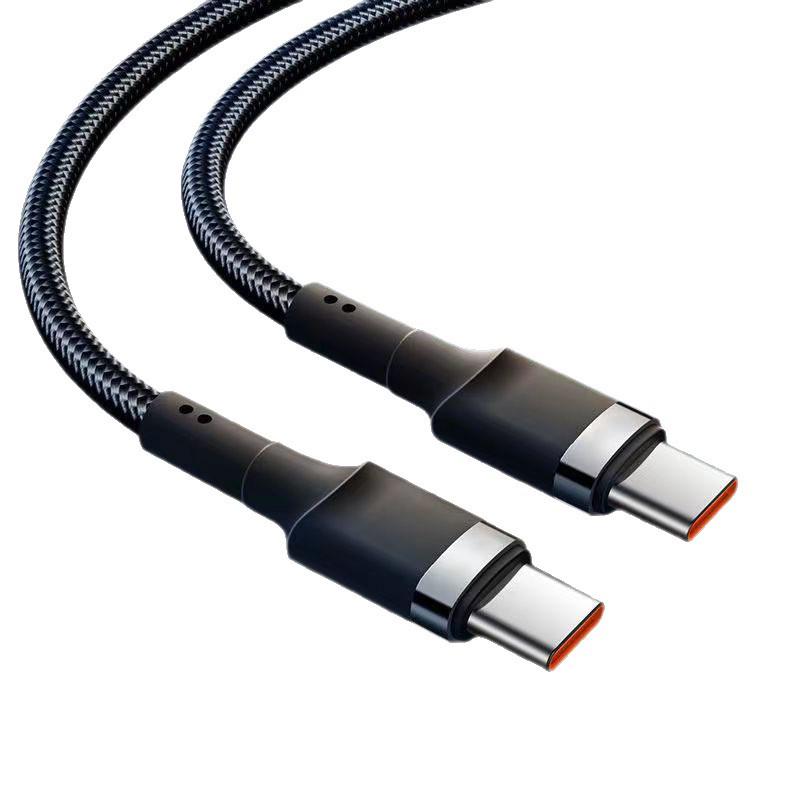 120W Dual Type-C Fast Charging Cable for Apple 15/16, Huawei Phones & Laptops, 6A
