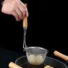 Hangable Wooden Handle Hot Pot Colander Stainless Steel Fine Mesh Food Skimmer Noodle Filter Spoon Kitchen Cooking Frying Basket