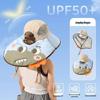 Dan Zai Kids' Wide Brim Summer Sun Hat with UV Protection and Shawl for Boys & Girls